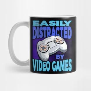 Easily Distracted By Video Games Funny Gaming Mug